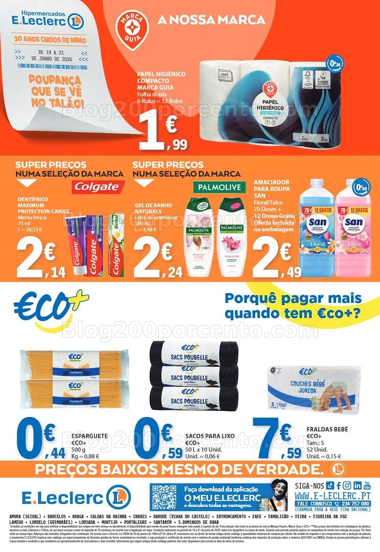 Antevisão Folheto E-LECLERC Promoções Fim de Semana - 19 a 21 junho
